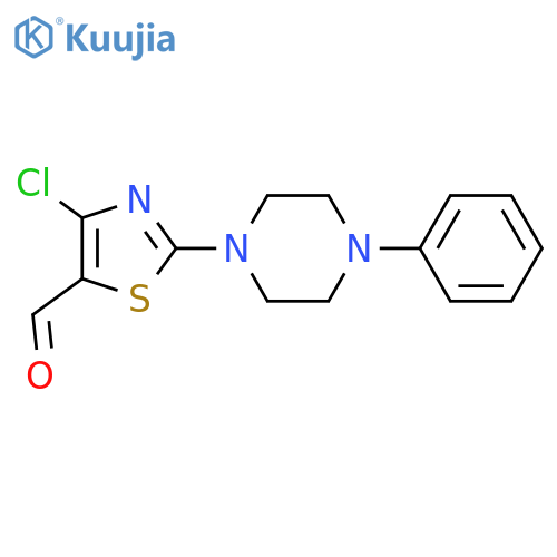 4-Chloro-2-(4-phenylpiperazin-1-yl)thiazole-5-carbaldehyde structure