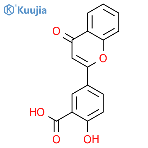 Benzoic acid,2-hydroxy-5-(4-oxo-4H-1-benzopyran-2-yl)- structure