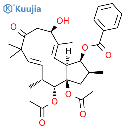 8H-Cyclopentacyclododecen-8-one,13,13a-bis(acetyloxy)-3-(benzoyloxy)-1,2,3,3a,6,7,9,12,13,13a-decahydro-6-hydroxy-2,5,9,9,12-pentamethyl-,(2S,3S,3aS,4E,6R,10E,12R,13R,13aR)- (9CI) structure