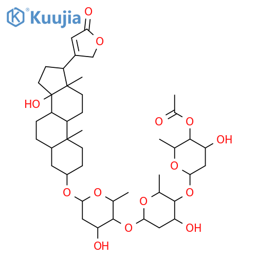 Card-20(22)-enolide,3-[(O-4-O-acetyl-2,6-dideoxy-b-D-ribo-hexopyranosyl-(1&reg;4)-O-2,6-dideoxy-b-D-ribo-hexopyranosyl-(1&reg;4)-2,6-dideoxy-b-D-ribo-hexopyranosyl)oxy]-14-hydroxy-, (3b,5b)- (9CI) structure
