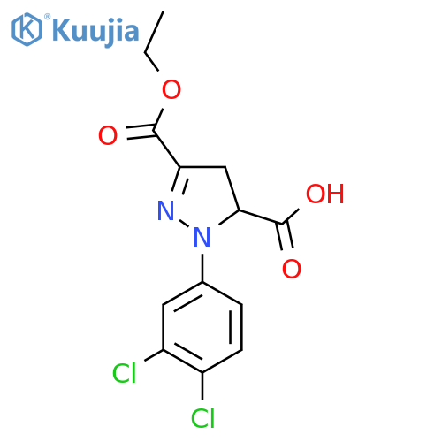 1-(3,4-Dichlorophenyl)-3-(ethoxycarbonyl)-4,5-dihydro-1H-pyrazole-5-carboxylic acid structure