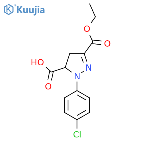 1-(4-Chlorophenyl)-3-(ethoxycarbonyl)-4,5-dihydro-1H-pyrazole-5-carboxylic acid structure