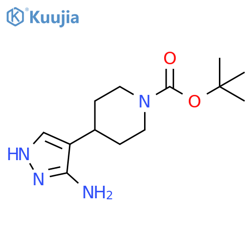 tert-butyl 4-(5-amino-1H-pyrazol-4-yl)piperidine-1-carboxylate structure