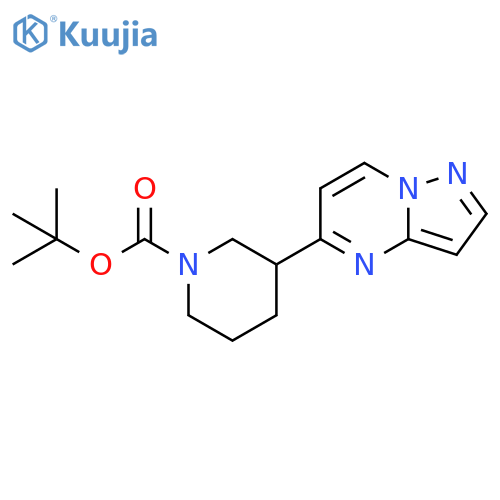 1-Piperidinecarboxylic acid, 3-pyrazolo[1,5-a]pyrimidin-5-yl-, 1,1-dimethylethyl ester structure