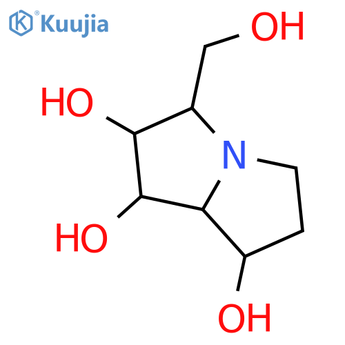 (+)-(1S,2R,3R,7S,7aR)-hexahydro-3-hydroxymethyl-1H-pyrrolizine-1,2,7-triol structure