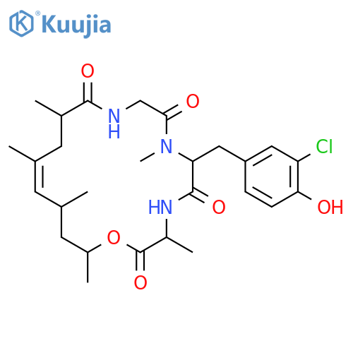 Cyclo[L-alanyl-(2S,4E,6R,8S)-8-hydroxy-2,4,6-trimethyl-4-nonenoylglycyl-3-chloro-N-methyl-D-tyrosyl](9CI) structure
