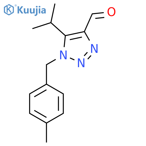 1-(4-methylphenyl)methyl-5-(propan-2-yl)-1H-1,2,3-triazole-4-carbaldehyde structure