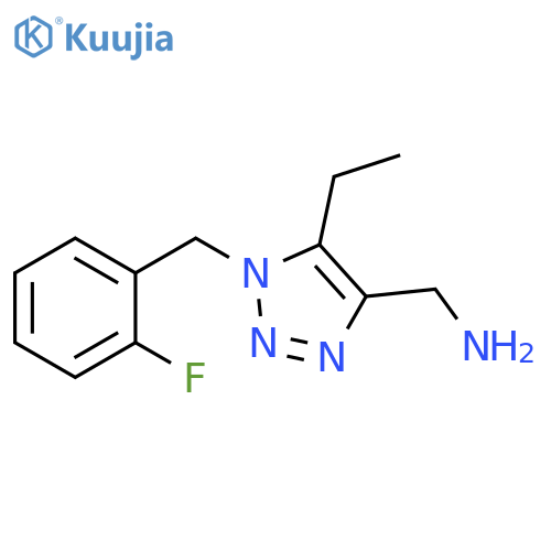 {5-ethyl-1-(2-fluorophenyl)methyl-1H-1,2,3-triazol-4-yl}methanamine structure