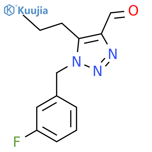1-(3-fluorophenyl)methyl-5-propyl-1H-1,2,3-triazole-4-carbaldehyde structure
