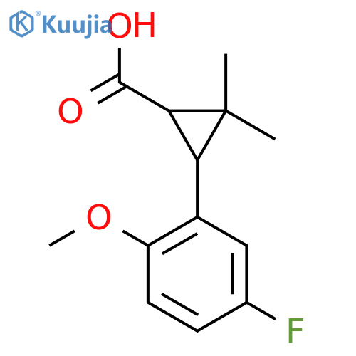 3-(5-fluoro-2-methoxyphenyl)-2,2-dimethylcyclopropane-1-carboxylic acid structure