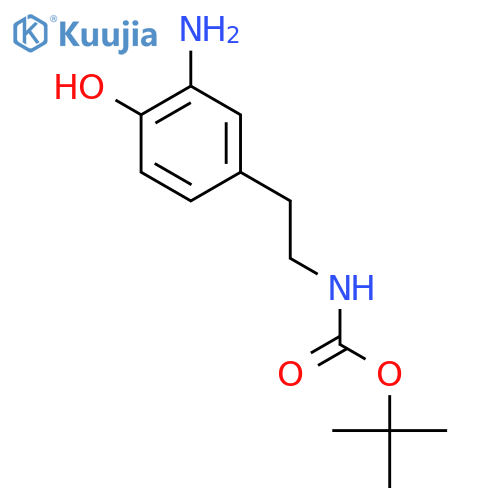 tert-butyl N-[2-(3-amino-4-hydroxyphenyl)ethyl]carbamate structure