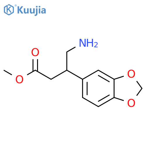 methyl 4-amino-3-(1,3-dioxaindan-5-yl)butanoate structure