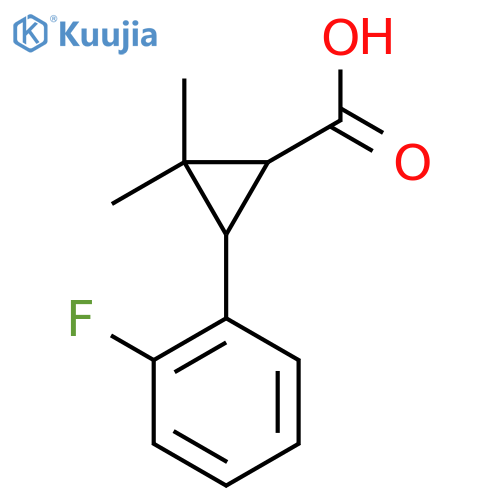 3-(2-fluorophenyl)-2,2-dimethylcyclopropane-1-carboxylic acid structure