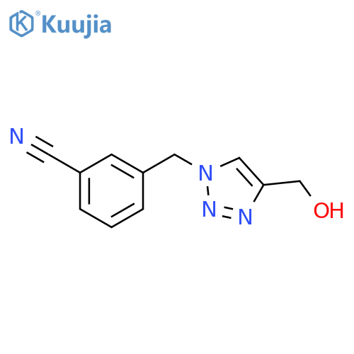 3-((4-(hydroxymethyl)-1H-1,2,3-triazol-1-yl)methyl)benzonitrile structure