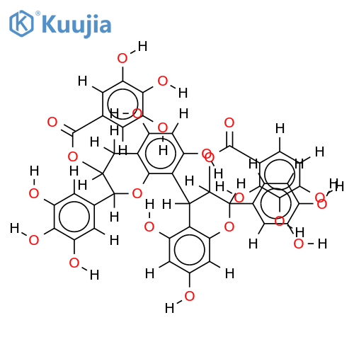 Epicatechin 3-O-gallate-(4beta→8)epigallocatechin 3-O-gallate structure