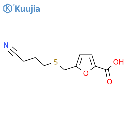 5-{(3-cyanopropyl)sulfanylmethyl}furan-2-carboxylic acid structure