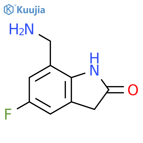 7-(aminomethyl)-5-fluoro-2,3-dihydro-1H-indol-2-one structure