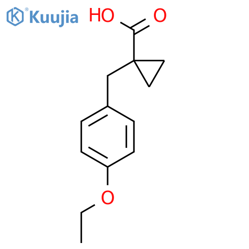 1-(4-ethoxyphenyl)methylcyclopropane-1-carboxylic acid structure