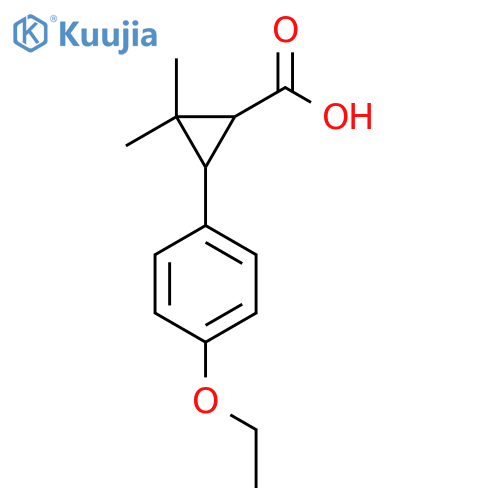 3-(4-ethoxyphenyl)-2,2-dimethylcyclopropane-1-carboxylic acid structure