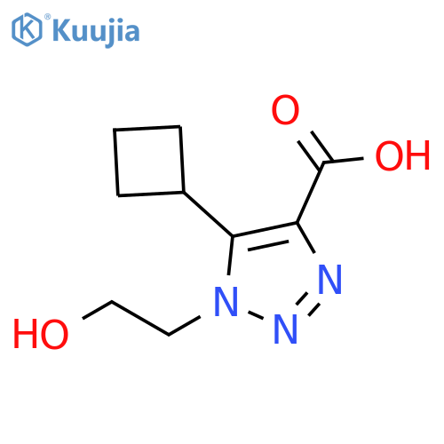 5-cyclobutyl-1-(2-hydroxyethyl)-1H-1,2,3-triazole-4-carboxylic acid structure