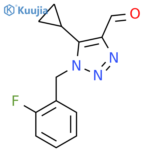 5-cyclopropyl-1-(2-fluorophenyl)methyl-1H-1,2,3-triazole-4-carbaldehyde structure