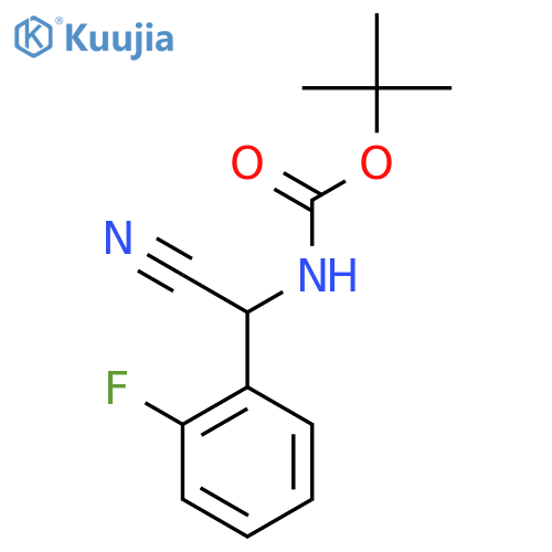 tert-butyl N-cyano(2-fluorophenyl)methylcarbamate structure