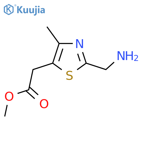 methyl 2-2-(aminomethyl)-4-methyl-1,3-thiazol-5-ylacetate structure