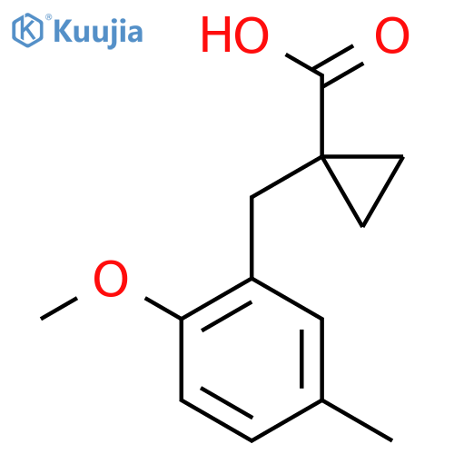 1-(2-methoxy-5-methylphenyl)methylcyclopropane-1-carboxylic acid structure