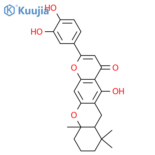 2-(3,4-Dihydroxyphenyl)-6a,7,8,9,10,10a-hexahydro-5-hydroxy-7,7,10a-trimethyl-4H,6H-pyrano[3,2-b]xanthen-4-one structure