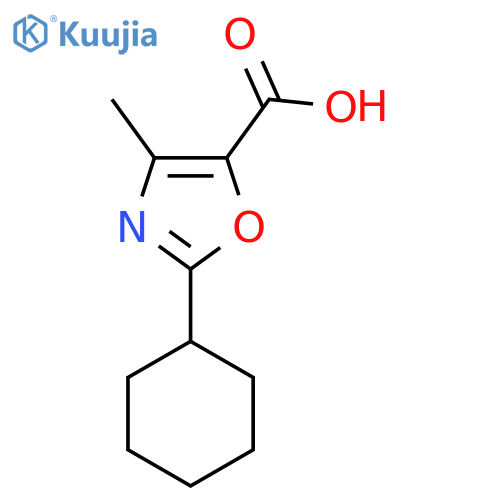 2-Cyclohexyl-4-methyl-1,3-oxazole-5-carboxylic acid structure