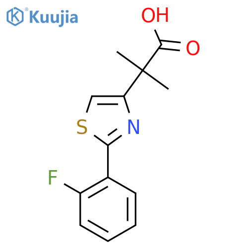 2-2-(2-fluorophenyl)-1,3-thiazol-4-yl-2-methylpropanoic acid structure