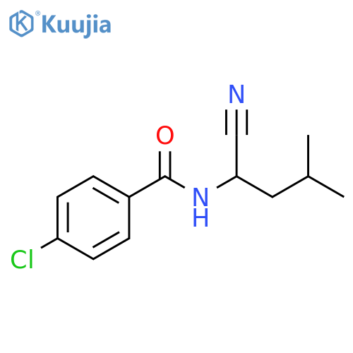 4-chloro-N-(1-cyano-3-methylbutyl)benzamide structure