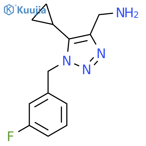{5-cyclopropyl-1-(3-fluorophenyl)methyl-1H-1,2,3-triazol-4-yl}methanamine structure