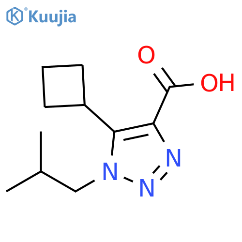 5-cyclobutyl-1-(2-methylpropyl)-1H-1,2,3-triazole-4-carboxylic acid structure