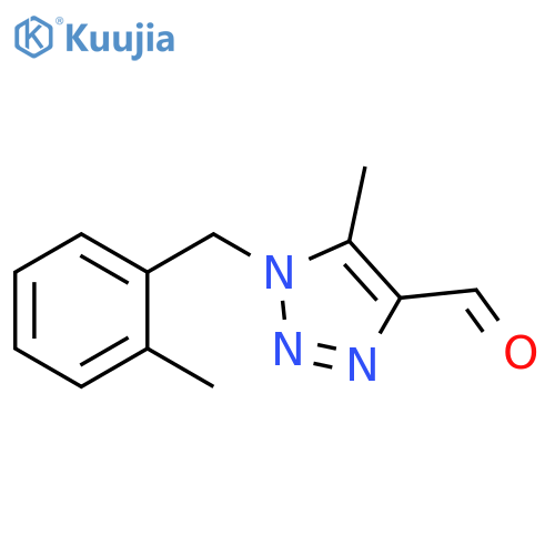 5-methyl-1-(2-methylphenyl)methyl-1H-1,2,3-triazole-4-carbaldehyde structure