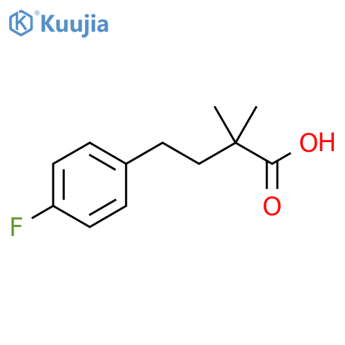 4-(4-fluorophenyl)-2,2-dimethylbutanoic acid structure