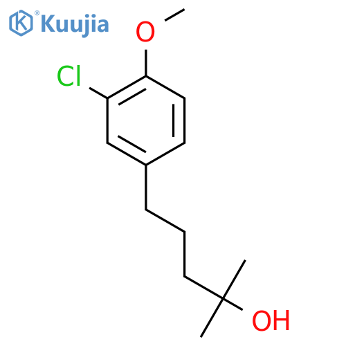 5-(3-chloro-4-methoxyphenyl)-2-methylpentan-2-ol structure