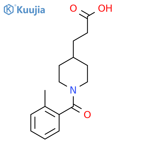 3-[1-(2-methylbenzoyl)piperidin-4-yl]propanoic acid structure