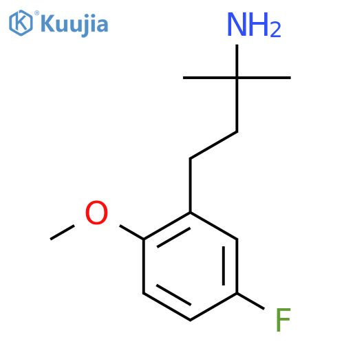 4-(5-fluoro-2-methoxyphenyl)-2-methylbutan-2-amine structure