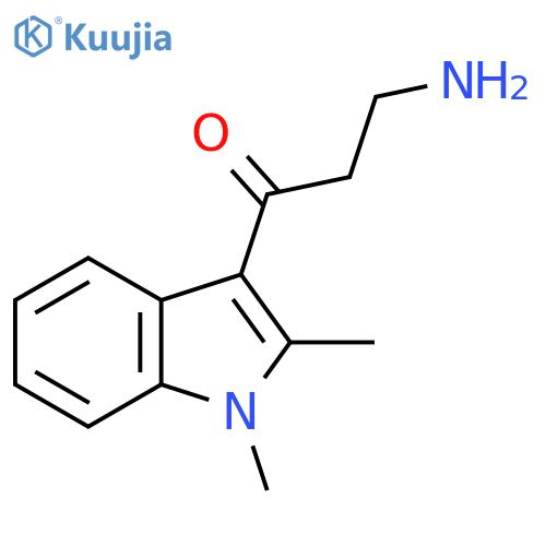 3-amino-1-(1,2-dimethyl-1H-indol-3-yl)propan-1-one structure