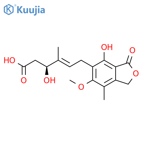 4-Hexenoic acid,6-(1,3-dihydro-4-hydroxy-6-methoxy-7-methyl-3-oxo-5-isobenzofuranyl)-3-hydroxy-4-methyl- structure