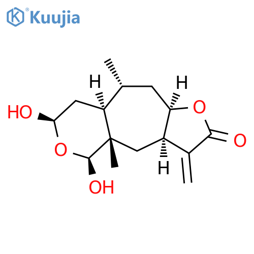 Furo[2',3':5,6]cyclohepta[1,2-c]pyran-2(3H)-one, decahydro-5,7-dihydroxy-4a,9-dimethyl-3-methylene-, (3aR,4aS,5S,7R,8aS,9R,10aR)- structure