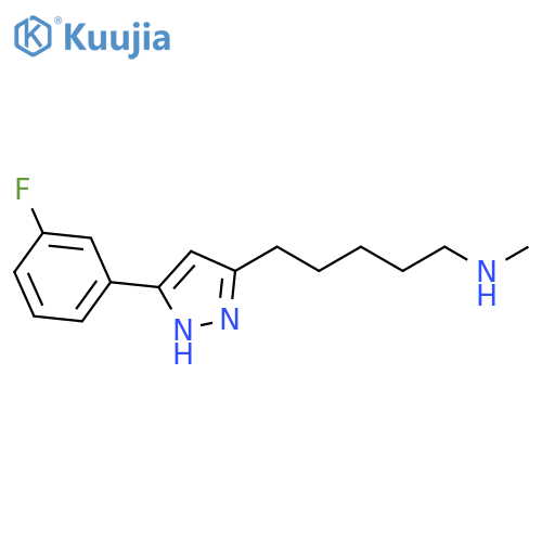 {5-3-(3-fluorophenyl)-1H-pyrazol-5-ylpentyl}(methyl)amine structure