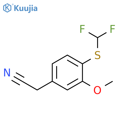 2-{4-(difluoromethyl)sulfanyl-3-methoxyphenyl}acetonitrile structure