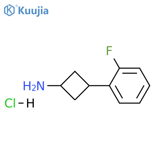 3-(2-fluorophenyl)cyclobutan-1-amine hydrochloride structure