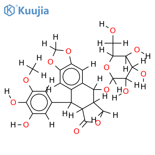 4,5-didemethylpodophyllotoxin 7'-O-beta-D-glucopyranoside structure