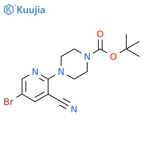 tert-butyl 4-(5-bromo-3-cyanopyridin-2-yl)piperazine-1-carboxylate structure