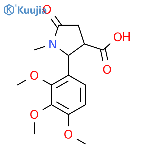 1-methyl-5-oxo-2-(2,3,4-trimethoxyphenyl)pyrrolidine-3-carboxylic acid structure