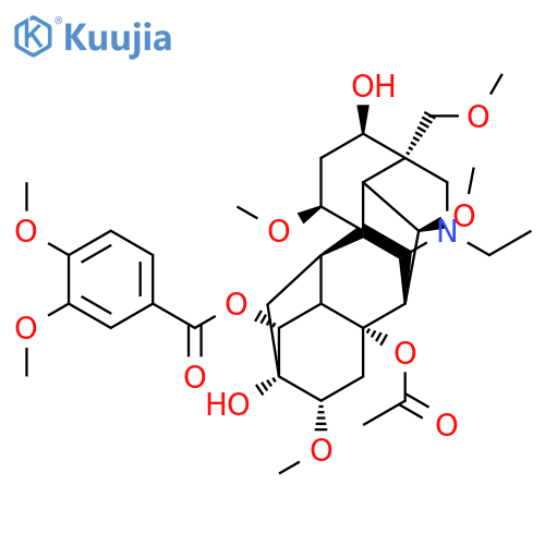 Aconitane-3,8,13,14-tetrol,20-ethyl-1,6,16-trimethoxy-4-(methoxymethyl)-, 8-acetate14-(3,4-dimethoxybenzoate), (1a,3a,6a,14a,16b)- structure