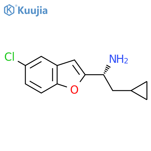 (1R)-1-(5-chloro-1-benzofuran-2-yl)-2-cyclopropylethan-1-amine structure